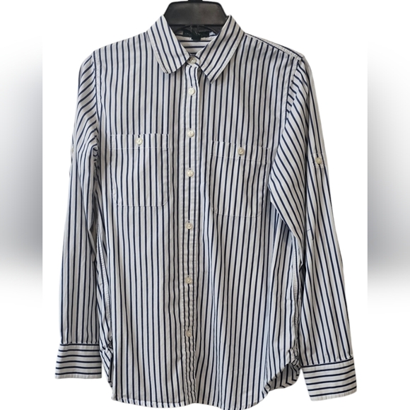 Lauren Ralph Lauren Striped Button Down Shirt Size M - Picture 6 of 9